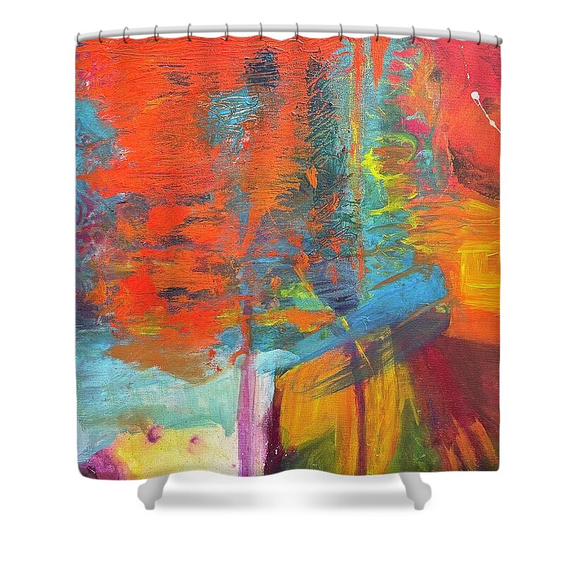  Shower Curtain featuring the mixed media Acer by Val Zee McCune