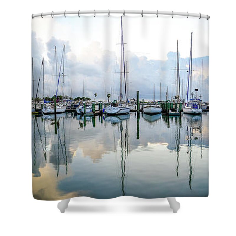 Marina Shower Curtain featuring the photograph Across the Marina by Christopher Rice