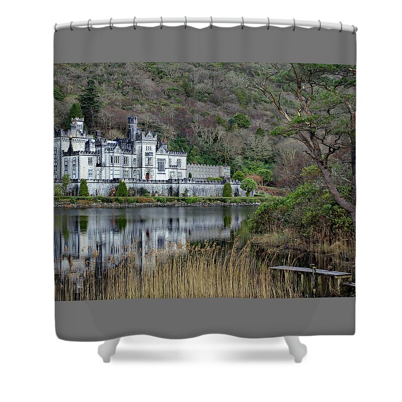 Kylemore Abbey Shower Curtain featuring the photograph Across the Pond by Jennifer Robin