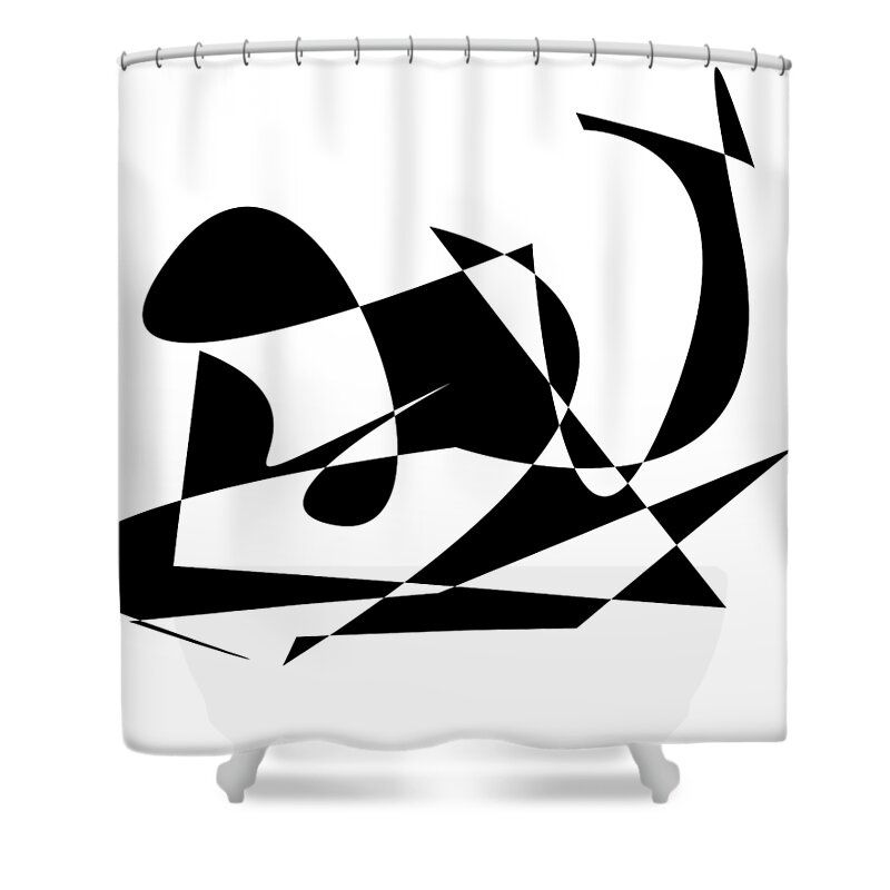 Abstract In The Living Room Shower Curtain featuring the digital art Action Hero by David Bridburg