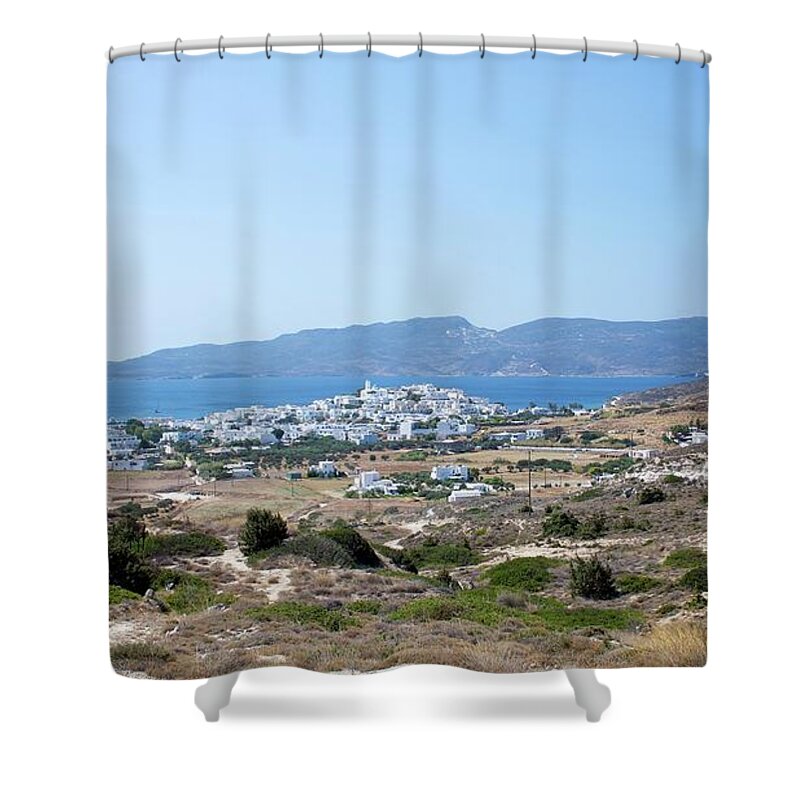 Adamantas Shower Curtain featuring the photograph Adamantas on Milos by Sean Hannon