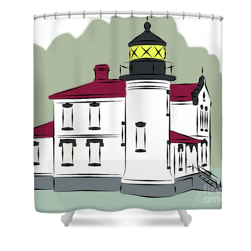 Admiralty-head Shower Curtain featuring the digital art Admiralty Head by Kirt Tisdale