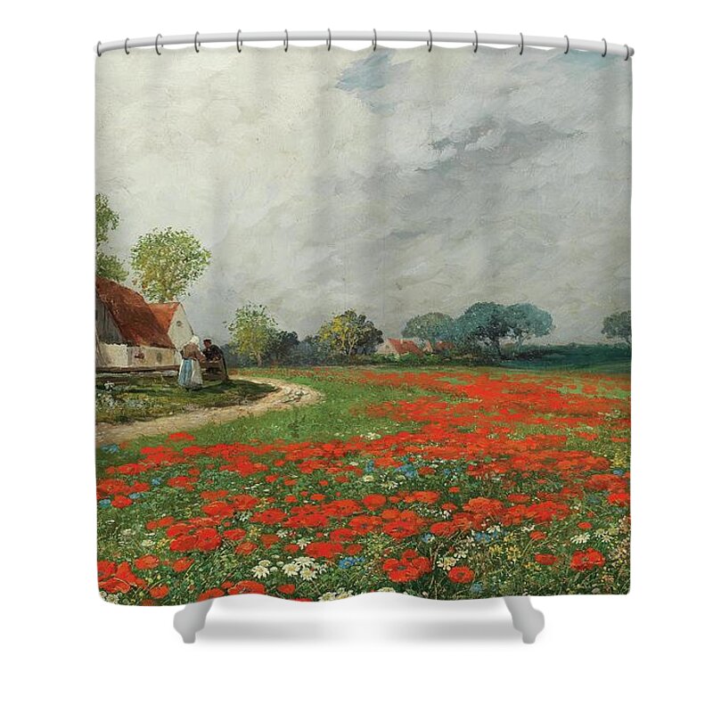 Watermelon Colored Daisy Shower Curtains