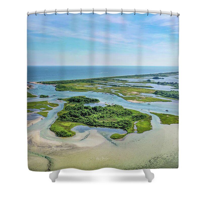 Charlestown Shower Curtain featuring the photograph Adventures at Charlestown Breach-way by Veterans Aerial Media LLC