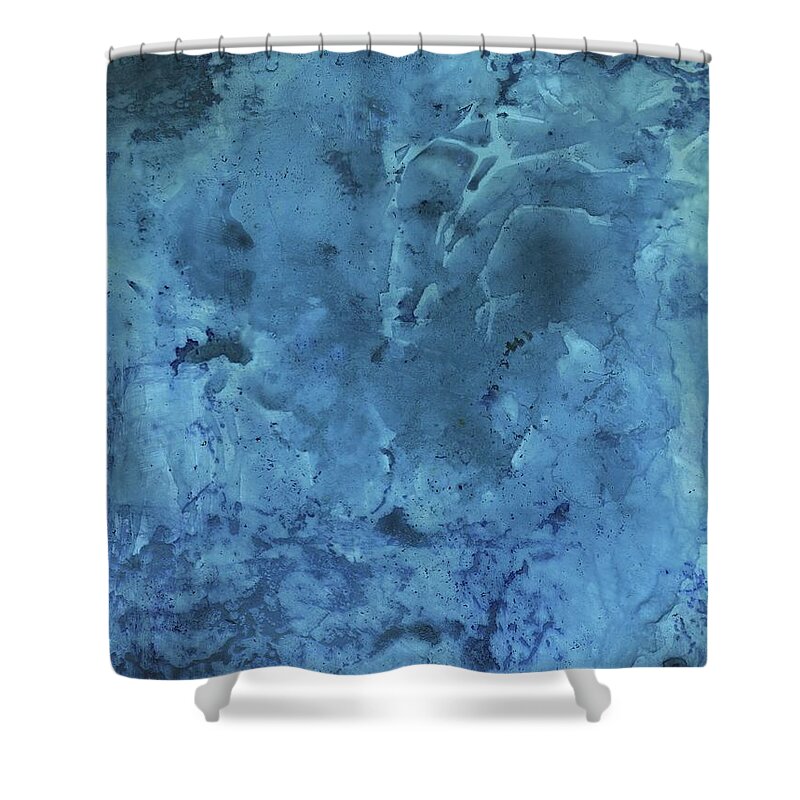 Blue Shower Curtain featuring the painting Aerial Blue by Gail Marten