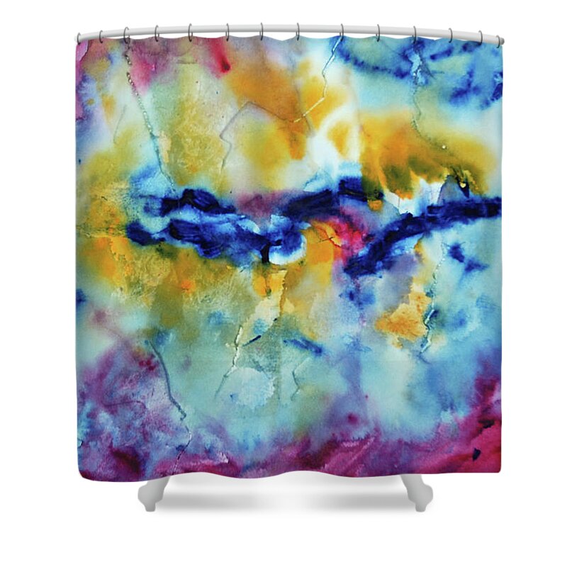 Abstract Shower Curtain featuring the painting After Silence by Dick Richards