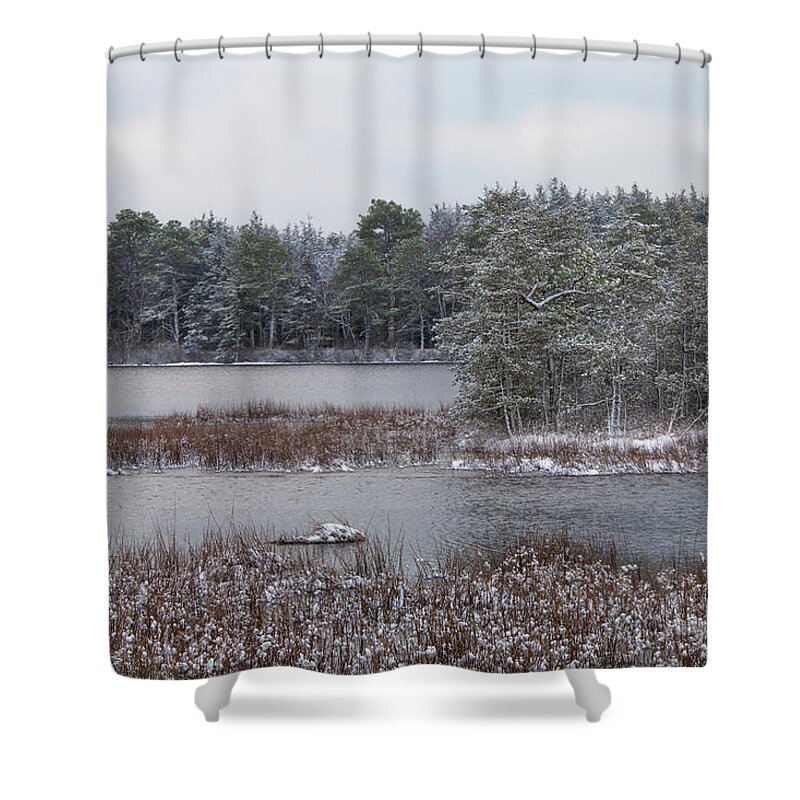 New Jersey Shower Curtain featuring the photograph After The Snow At Oswego by Kristia Adams