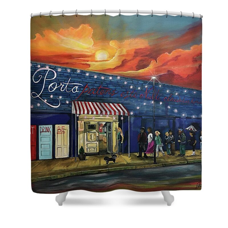 Porta Shower Curtain featuring the painting After the Storm there is Always Porta by Patricia Arroyo