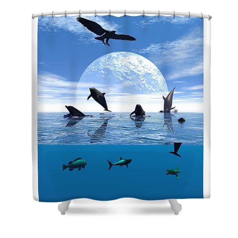 Bryce Shower Curtain featuring the digital art Afternoon frolic by Claude McCoy