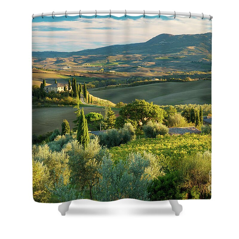 Tuscany Shower Curtain featuring the photograph Afternoon over Tuscany by Brian Jannsen