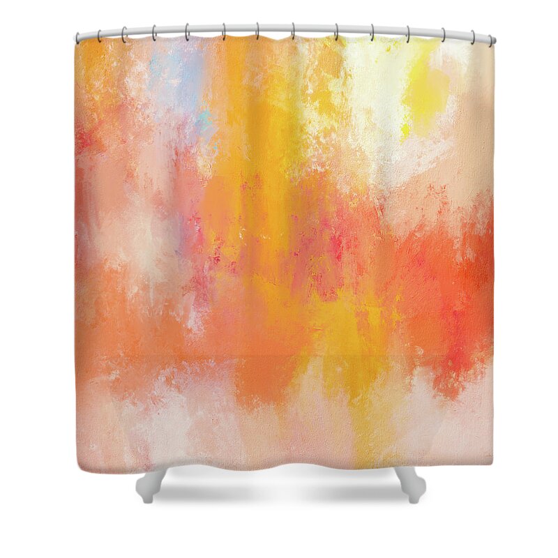 Abstract Shower Curtain featuring the mixed media Afternoon Sun 3- Art by Linda Woods by Linda Woods