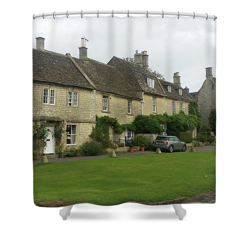 Cotswold Shower Curtain featuring the photograph Agatha Raisin Village by Roxy Rich