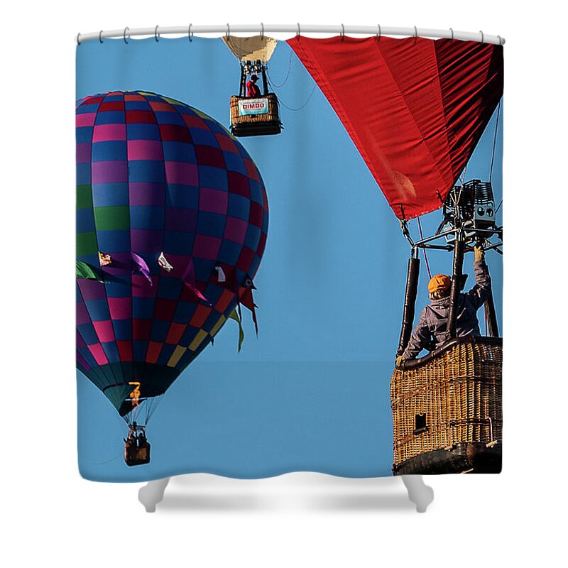 Balloon Shower Curtain featuring the digital art Air Traffic by Todd Tucker