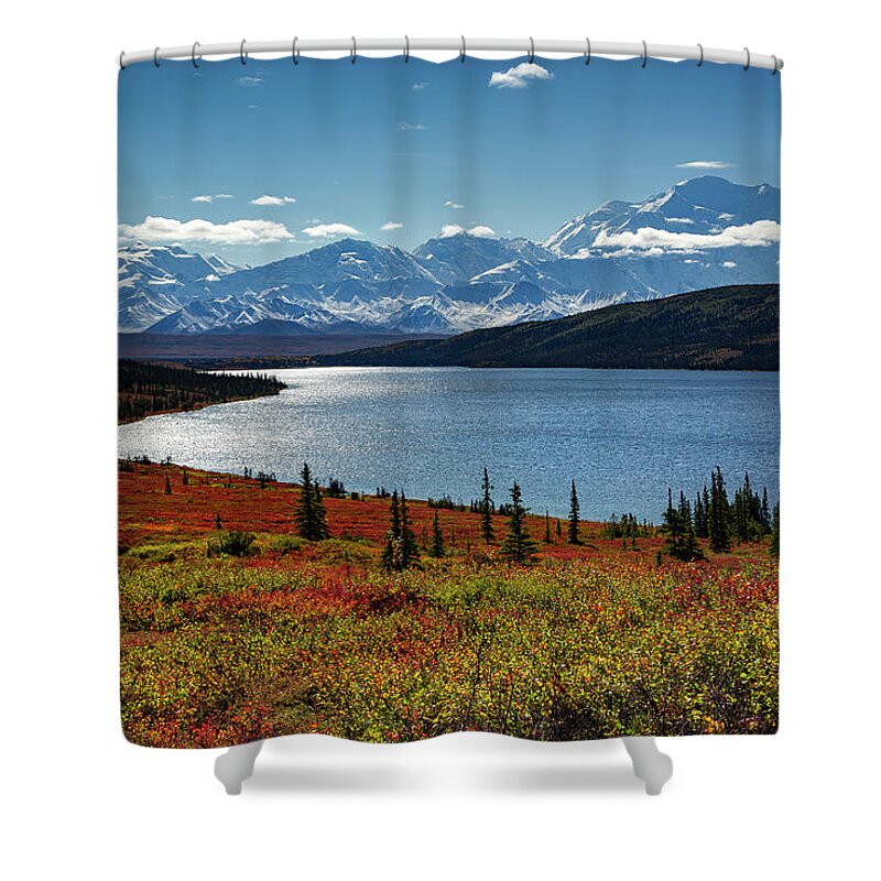 Alaska Shower Curtain featuring the photograph Alaska - Wonder lake in Denali national park 2 by Olivier Parent