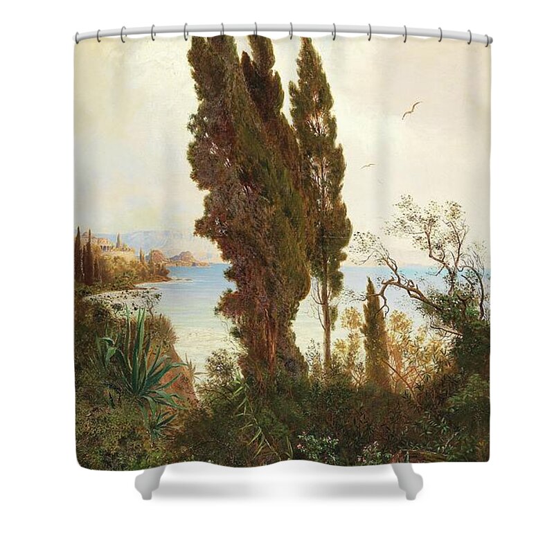 Background Shower Curtain featuring the painting Albert August Zimmermann Circle by MotionAge Designs