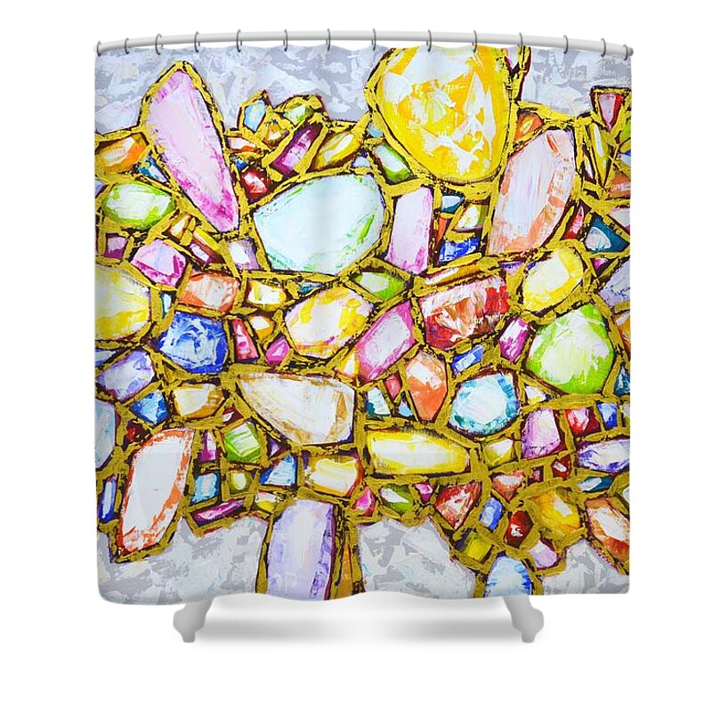 Alchemy Shower Curtain featuring the painting Alchemy. by Iryna Kastsova