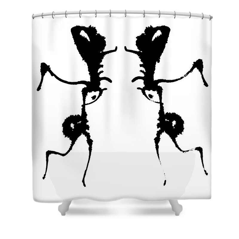 Abstract Shower Curtain featuring the painting Alien Ant Dance by Stephenie Zagorski