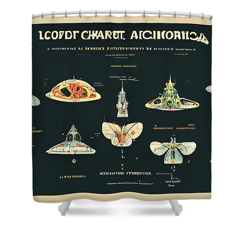 Alien Shower Curtain featuring the digital art Alien Insects #8 by Nickleen Mosher