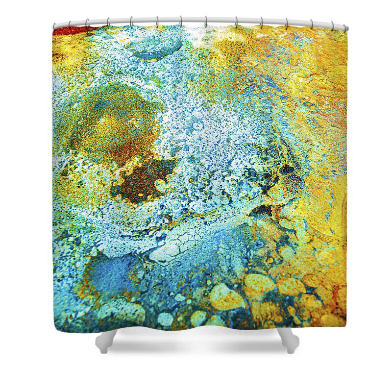 Yellow Shower Curtain featuring the photograph Alien Planet Aerial by Liquid Eye