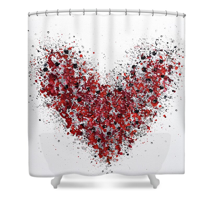 Heart Shower Curtain featuring the painting Alizarin Crimson Heart by Amanda Dagg