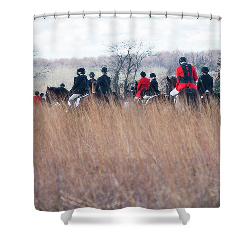 Foxhounds Shower Curtain featuring the photograph All Flights by Pamela Taylor