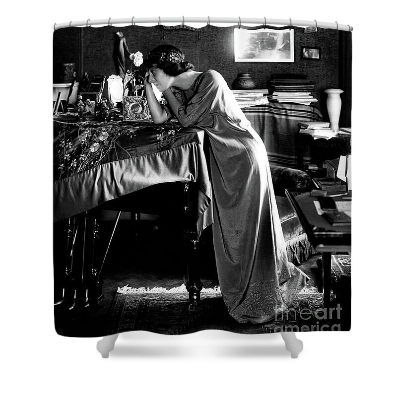 Silent Film Star Shower Curtain featuring the photograph Alla Nazimova by Sad Hill - Bizarre Los Angeles Archive