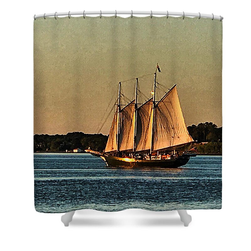  Shower Curtain featuring the photograph Alliance at Sunset by Stephen Dorton