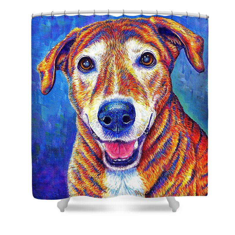 Dog Shower Curtain featuring the painting Ally by Rebecca Wang