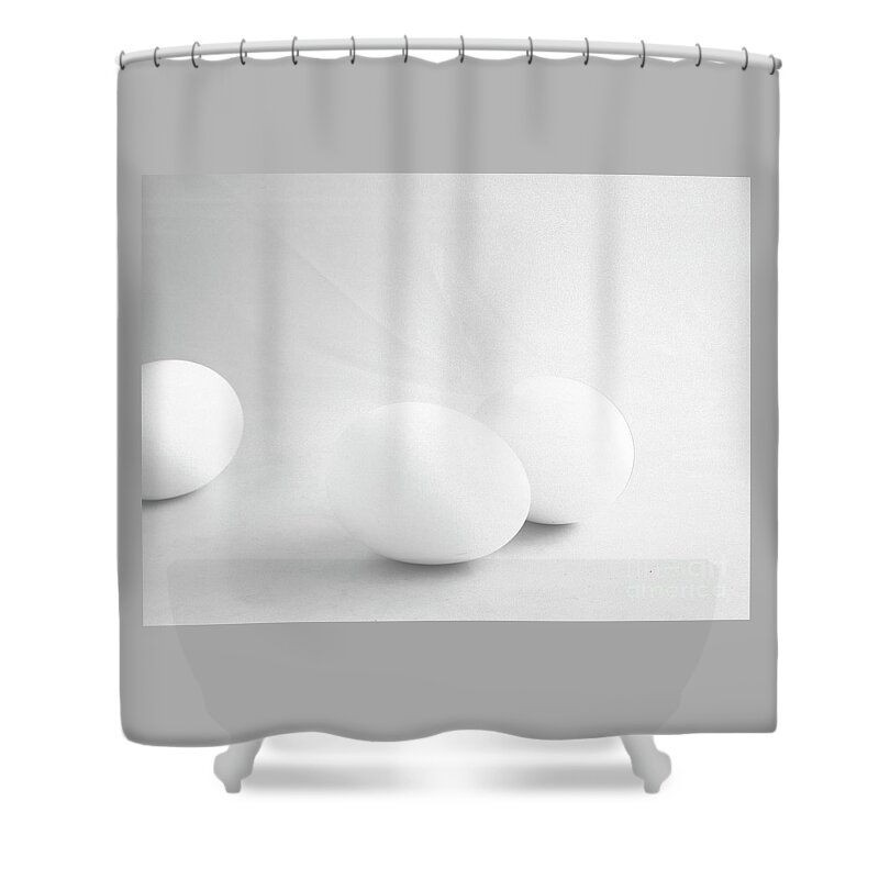 Eggs Shower Curtain featuring the photograph Almost a Trio by Kae Cheatham