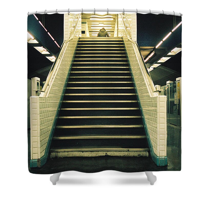 Alone Shower Curtain featuring the photograph Alone in the dark by Barthelemy De Mazenod