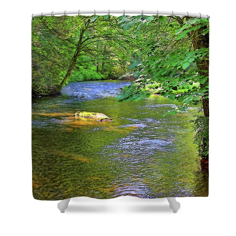 Cullasaja River Shower Curtain featuring the photograph Along The Cullasaja River by HH Photography of Florida