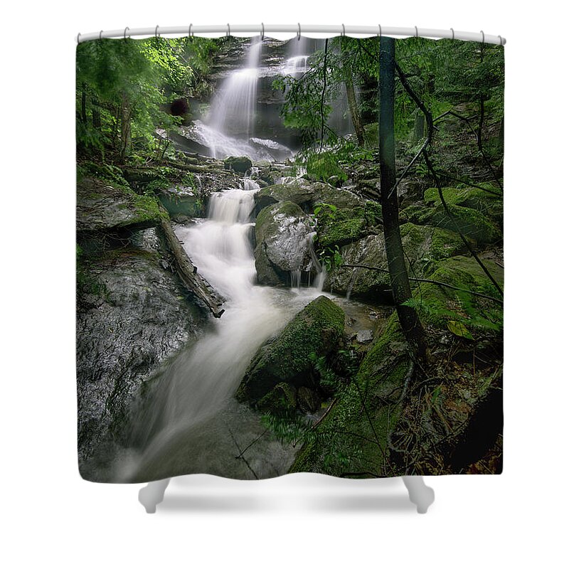 Waterfalls Shower Curtain featuring the photograph Alpha Falls by James McClintock