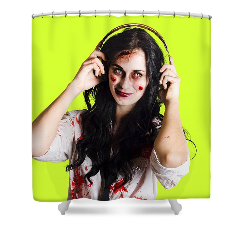 Metal Shower Curtain featuring the photograph Alternative music concept by Jorgo Photography