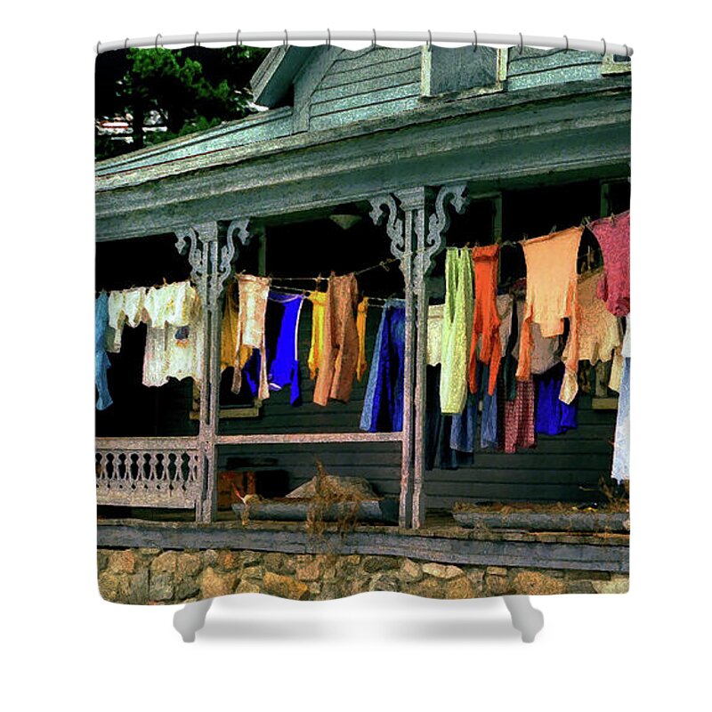 Color Shower Curtain featuring the photograph Alton Washday Impressions No 3 by Wayne King