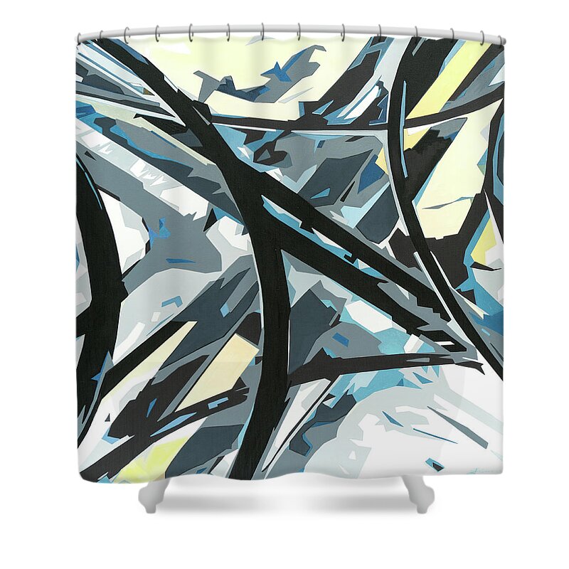 Autobahn Shower Curtain featuring the painting Always and everywhere II, Highways by Uwe Fehrmann