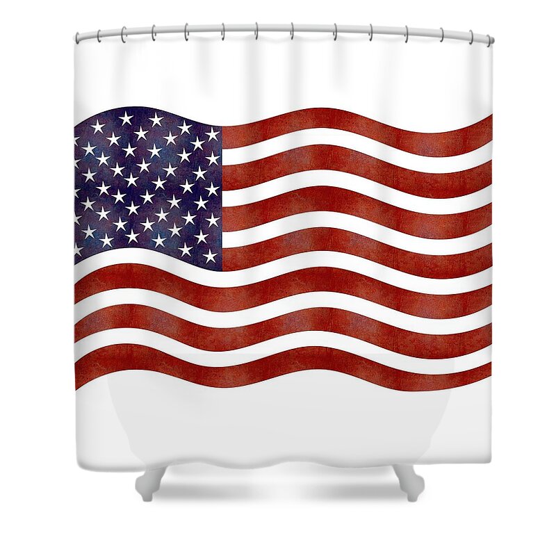 American Shower Curtain featuring the mixed media American flag by Nancy Ayanna Wyatt