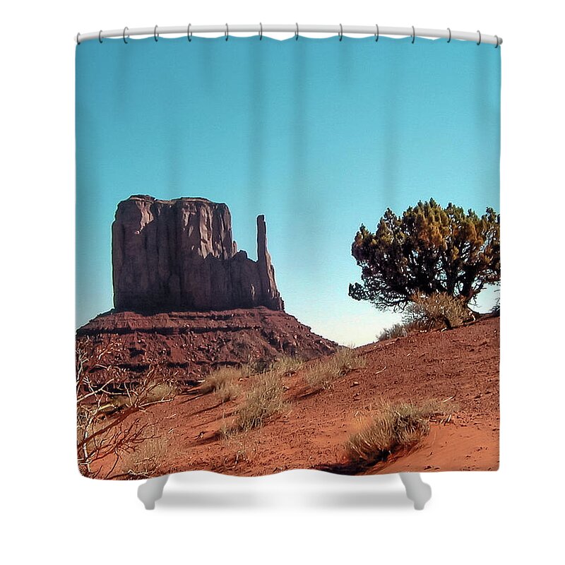 Monument Shower Curtain featuring the photograph American Southwest. by Louis Dallara