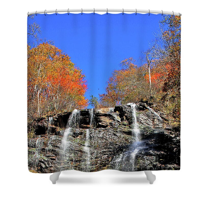 Waterfall Shower Curtain featuring the photograph Amicalola Falls - Georgia - Fall View by Richard Krebs