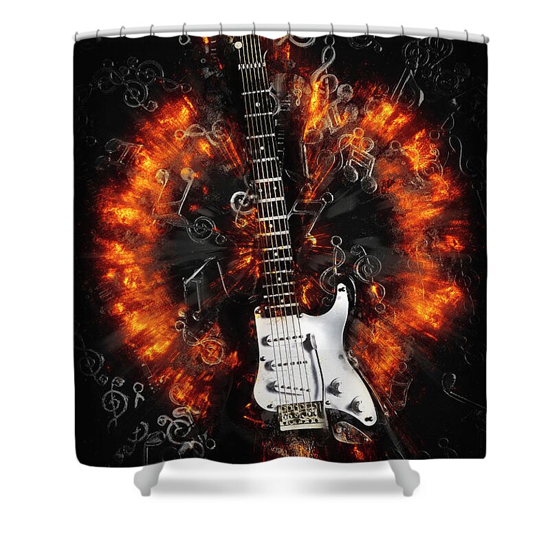 Metal Shower Curtain featuring the digital art Amped by Jorgo Photography
