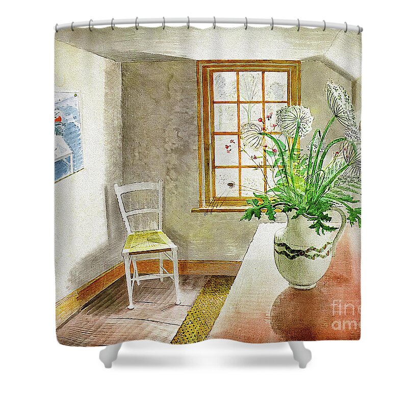 Cc0 Shower Curtain featuring the photograph An Ironbridge Interior by ERIC RAVILIOUS by Jack Torcello