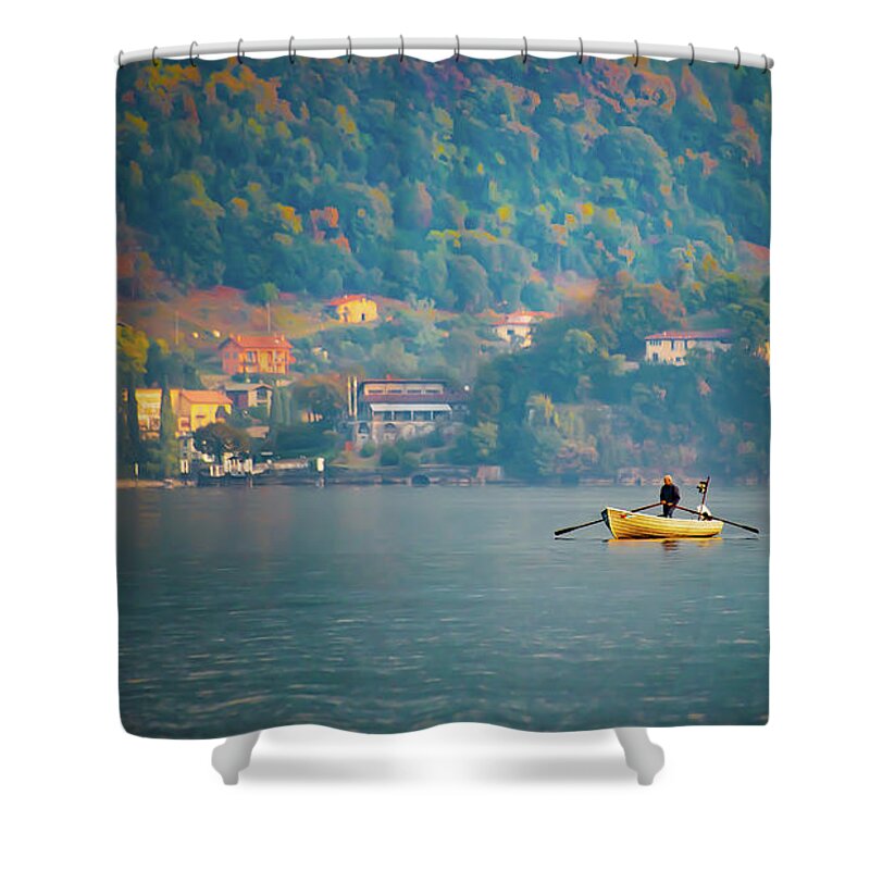 Bellagio Shower Curtain featuring the photograph An Italian Boat Trip by David Downs