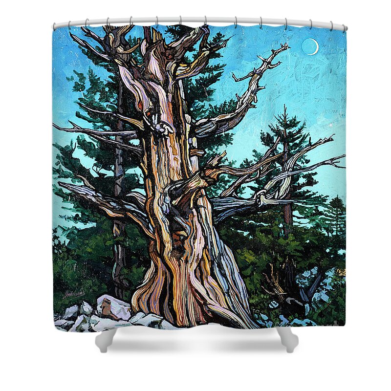 Ancient Lovers Shower Curtain featuring the painting Ancient Lovers - LWANL by Lewis Williams OFS