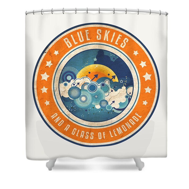 Retro Shower Curtain featuring the digital art And a Glass of Lemonade by Phil Perkins