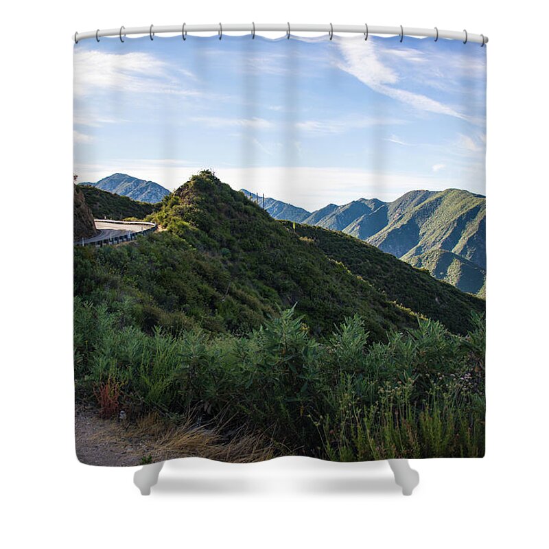 Highway Shower Curtain featuring the photograph Angeles Crest Highway in the Sky by Matthew DeGrushe