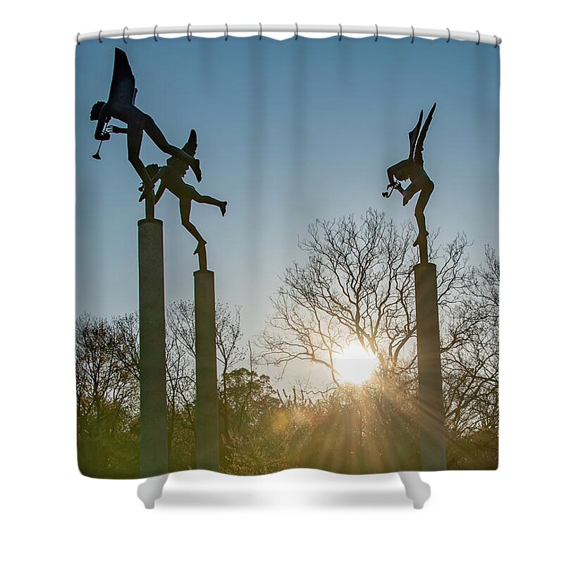 Angels Shower Curtain featuring the photograph Angels in the Morning - Philadelphia - Fairmount Park by Philadelphia Photography