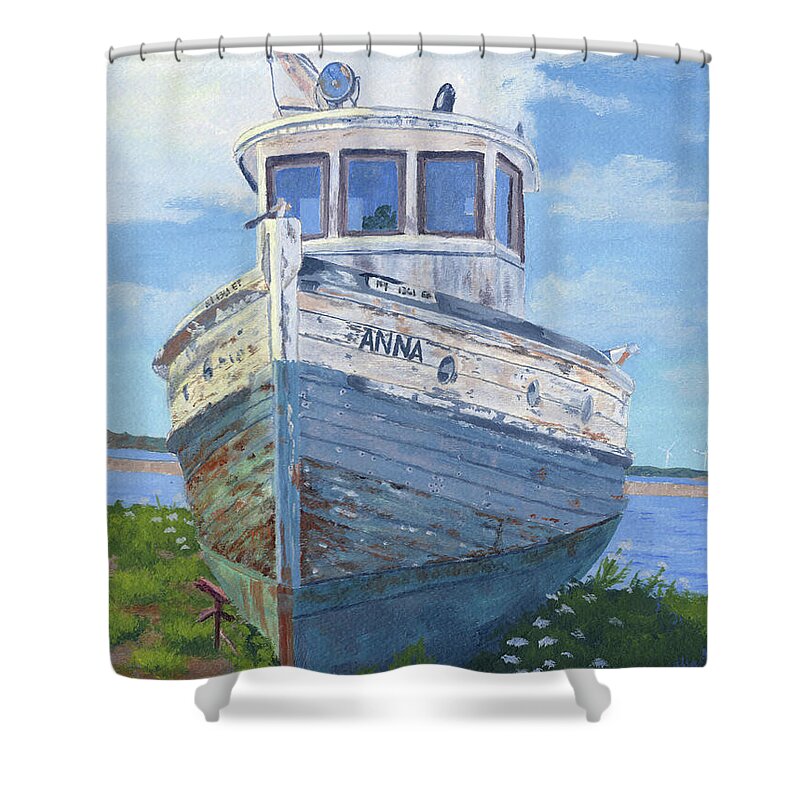 Anna Shower Curtain featuring the painting Anna by Lynne Reichhart