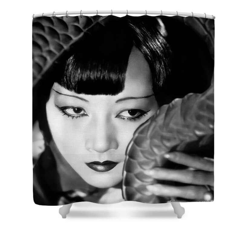 Anna May Wong Shower Curtain featuring the photograph Anna May Wong by Sad Hill - Bizarre Los Angeles Archive