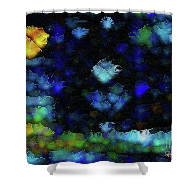 Stars Shower Curtain featuring the painting Another Starry Starry Vincent Van Gogh Social Distance Night Number 1 by Aberjhani