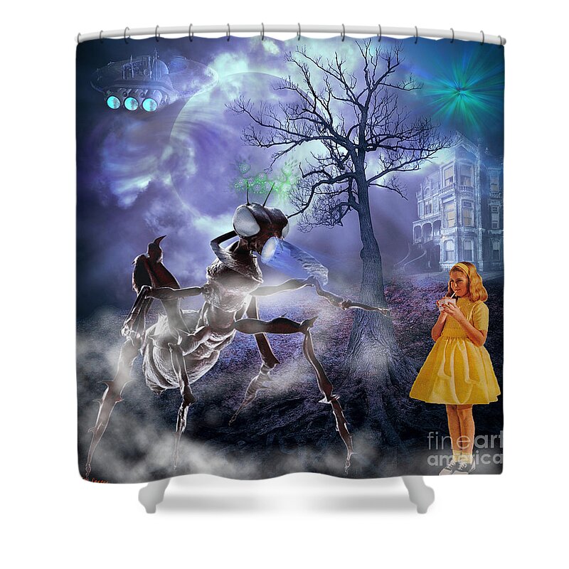 Digital Art Shower Curtain featuring the digital art Ant Invaders by Janice Leagra