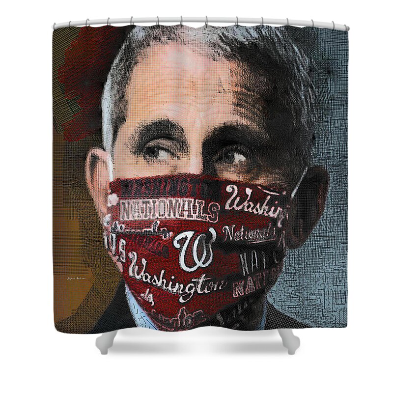 Portraits Shower Curtain featuring the digital art Anthony Fauci, M.D by Rafael Salazar